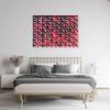 Feeby 1-Piece Canvas Wall Art, 60 x 40 cm, Red Rose Flowers, Abstract Geometric Pattern view 3