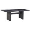Makastle Rectangular Garden Dining Table with Metal Frame and Glass Top, Black, 200 x 100 x 74 cm view 1