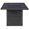 Makastle Rectangular Garden Dining Table with Metal Frame and Glass Top, Black, 200 x 100 x 74 cm view 3