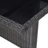 Makastle Rectangular Garden Dining Table with Metal Frame and Glass Top, Black, 200 x 100 x 74 cm view 4