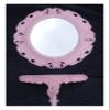 Generic Oval Wall Mirror and Console Set, Pink, Baroque Antique Style view 1