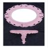 Generic Oval Wall Mirror and Console Set, Pink, Baroque Antique Style view 3