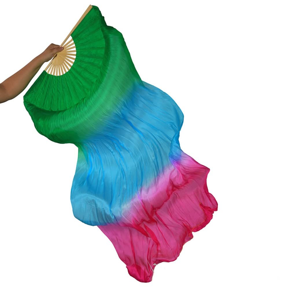 Belly Dance Silk Fan, Extended Dance Fan, Mulberry Silk, Left or Right Fan