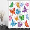 Banemi Modern Butterfly Shower Curtain, Polyester, 165 x 200 cm, for Corner Showers, with 12 Rings view 2