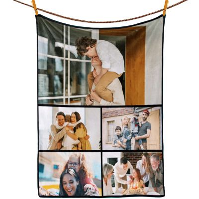 Personalized Photo & Text Flannel Throw Blanket