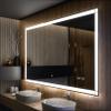 Artforma Illuminated Bathroom Mirror, 100 x 80 cm, Custom-Made, Frameless view 1