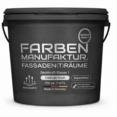Farben Manufaktur Exterior Paint with Glitter, Silicone Resin, Color 7016 Anthracite Gray, 2 L