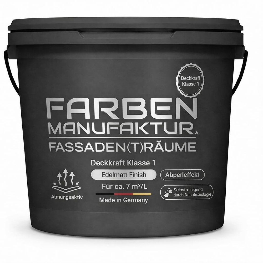 Farben Manufaktur Exterior Paint with Glitter, Silicone Resin, Color 7016 Anthracite Gray, 2 L