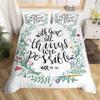 Inspirational Quote Botanical Leaf Duvet Cover Set, 220 x 240 cm view 2