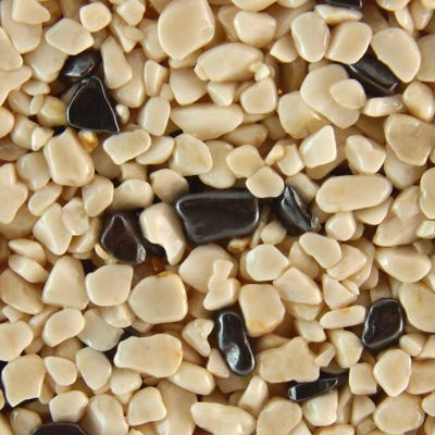 Terralith Gemstone Carpet Mix Hematite/Beige Complete Set for 1 m² – 2–4 mm, Epoxy Resin Binder, Outdoor, Black Semi-Precious Stones