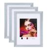 IDEAL TREND 3-Piece Set Wooden Picture Frames with Plexiglass, Silver, 20 x 20 cm view 1