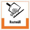 Residual Waste Disposal Sticker, Self-Adhesive Orange Film, 20 x 20 cm view 1