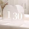 UNIQOOO Wedding Table Number Set with Frosted Arch, 12.7 x 17.8 cm, Printed Calligraphy, Table Number Signs and Holders view 1
