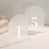 UNIQOOO Wedding Table Number Set with Frosted Arch, 12.7 x 17.8 cm, Printed Calligraphy, Table Number Signs and Holders view 4