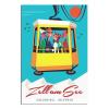 Zell am See, Austria Cable Car Vintage Travel Poster, Canvas Wall Art Print, 30 x 45 cm view 1
