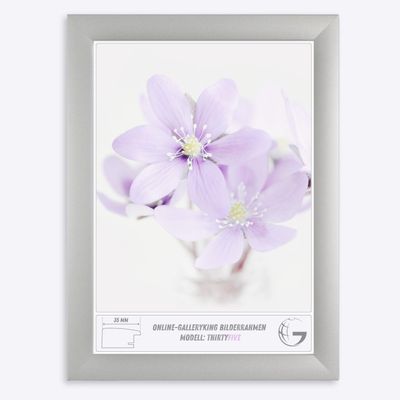 Online-GalleryKing OGK Thirtyfive Picture Frame 17 x 27 cm, Matte Silver, MDF Wood Frame, Anti-Reflective Acrylic Glazing and HDF Backing