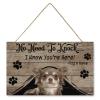 NA Welcome Porch Sign "Welcome Porch Sign Chihuahua No Need To Knock" Dog House Sign, Farmhouse Wood Decor, 25 x 40 cm view 1