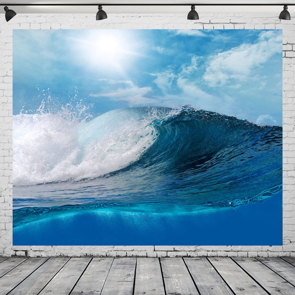 BELECO 8 x 6 ft (2.5 x 1.8 m) Ocean Wave Photography Backdrop