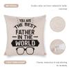 You Are The Best Father in The World Pillow Cover, 20 x 20 in, Linen, Square view 3