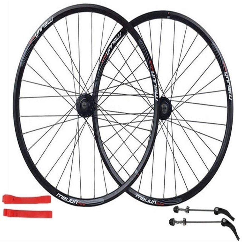 SJHFG 26-Inch MTB Wheelset, Double-Wall Alloy Rims, 32-Hole, Quick-Release Disc Brake, Black