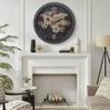 CLXEAST 60 cm Wall Clock with Moving Gears and World Map, Large Black and Gold Metal Clock for Modern Farmhouse Living Room Decor view 3
