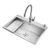 HGTRH 304 Stainless Steel Kitchen Sink with Faucet, Single Bowl, 3 mm view 1