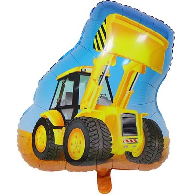 XXL Foil Balloon *VEHICLES* for Gifts or Theme Party Decor | Police Car, Wheel Loader, Fire Truck, Tractor, Excavator, Truck | Children's Birthday Party Decoration, Edition: Wheel Loader, 66 x 53 cm