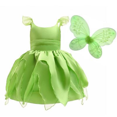 Lito Angels Girls' Green Fairy Costume Dress with Butterfly Wings, 4–5 Years/110