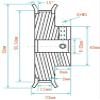 60-Tooth HTD Timing Pulley, Type BF, 6.35/8/10 mm Bore, for 10 mm Wide Belts view 2