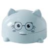 Vepoty Cartoon Cat Soap Dish with Lid, Travel Soap Box, Blue view 1