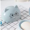 Vepoty Cartoon Cat Soap Dish with Lid, Travel Soap Box, Blue view 3