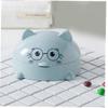 Vepoty Cartoon Cat Soap Dish with Lid, Travel Soap Box, Blue view 4