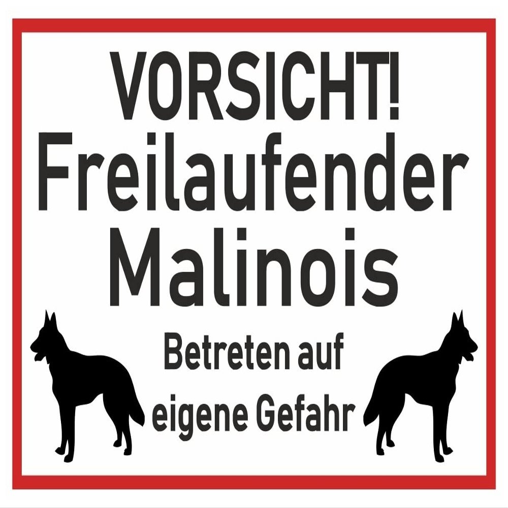 Samunshi Caution Malinois Sticker, Warning Sign, Black, 15 x 10 cm