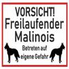 Samunshi Caution Malinois Sticker, Warning Sign, Black, 15 x 10 cm view 1
