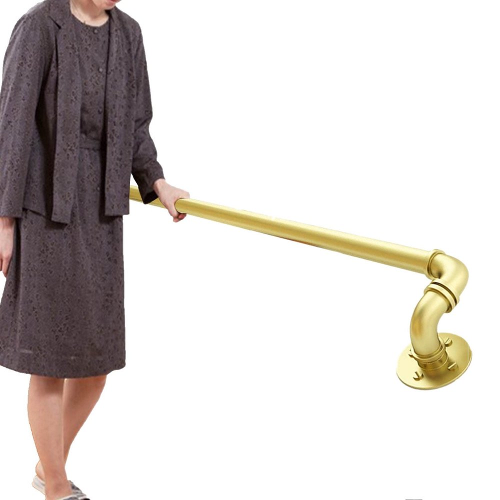 ZINIUKEJI Gold Stair Handrail, Wall-Mounted, 390 cm