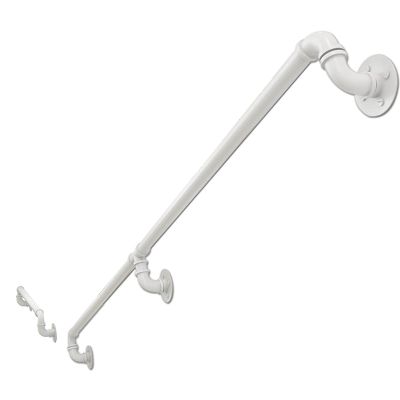 ZINIUKEJI White Handrail for Indoor and Outdoor Stairs, Wrought-Iron Grab Rail, Complete Set (80 cm)