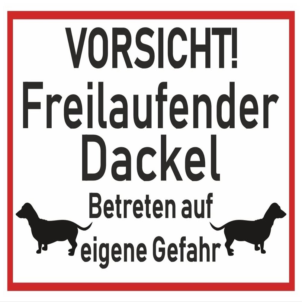 Samunshi Beware of Dachshund Sticker Sign, 30 x 20 cm, Black