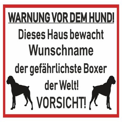 Samunshi Boxer Warning Sticker, Black, 30 x 20 cm