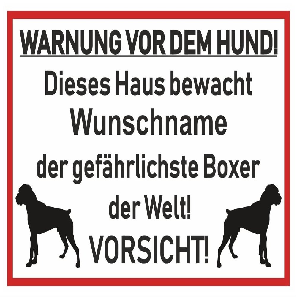 Samunshi Boxer Warning Sticker, Black, 30 x 20 cm