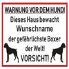 Samunshi Boxer Warning Sticker, Black, 30 x 20 cm view 1