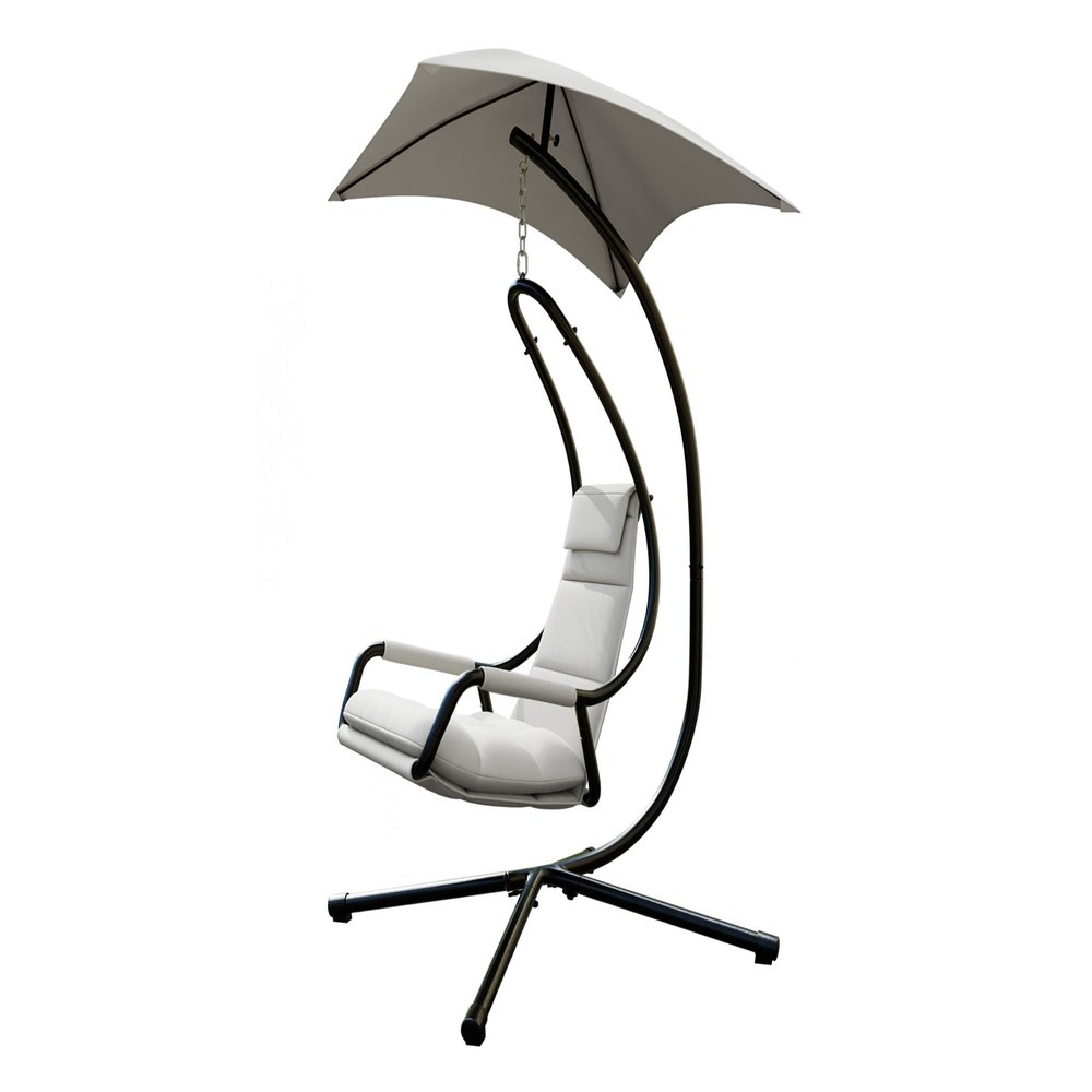 Mirjan24 Bonir Hanging Chair with Parasol, Gray + Light Gray