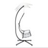 Mirjan24 Bonir Hanging Chair with Parasol, Gray + Light Gray view 2