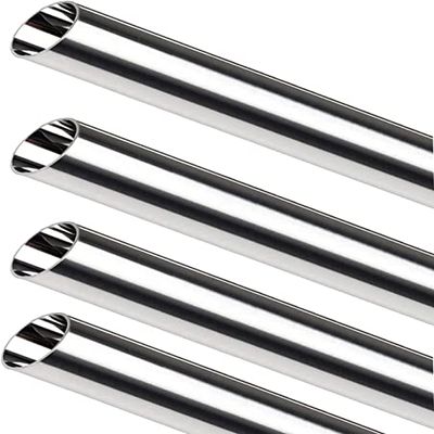 TEN-HIGH 304 Stainless Steel Round Tube, 20 x 16 mm, 2 mm Thick, 2300 mm Long, 2 Pieces