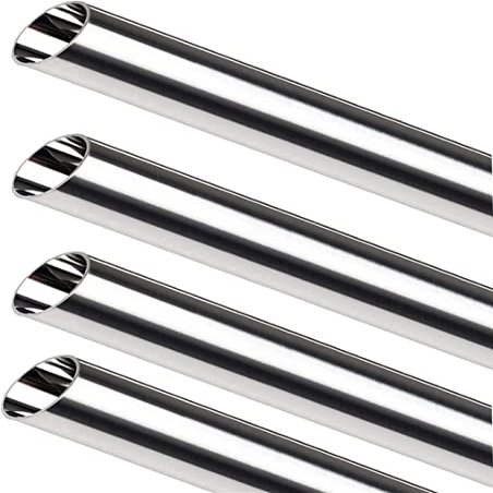 TEN-HIGH 304 Stainless Steel Round Tube, 20 x 16 mm, 2 mm Thick, 2300 mm Long, 2 Pieces