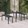 Festnight 3-Piece Garden Dining Set, Steel and WPC, Black view 2