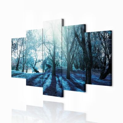 decomonkey Nature Wall Art 150x75 cm, 5-Piece Set for Large Living Rooms