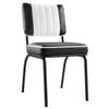 GGMMBEL Set of 2 Diner Chairs, Black Faux Leather, Black Steel Frame view 1
