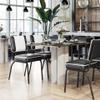 GGMMBEL Set of 2 Diner Chairs, Black Faux Leather, Black Steel Frame view 2