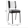 GGMMBEL Set of 2 Diner Chairs, Black Faux Leather, Black Steel Frame view 3