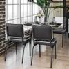 GGMMBEL Set of 2 Diner Chairs, Black Faux Leather, Black Steel Frame view 4